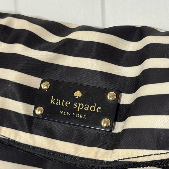 Kate Spade Striped Nylon Leslie Black and White Satchel - Picture 11 of 15